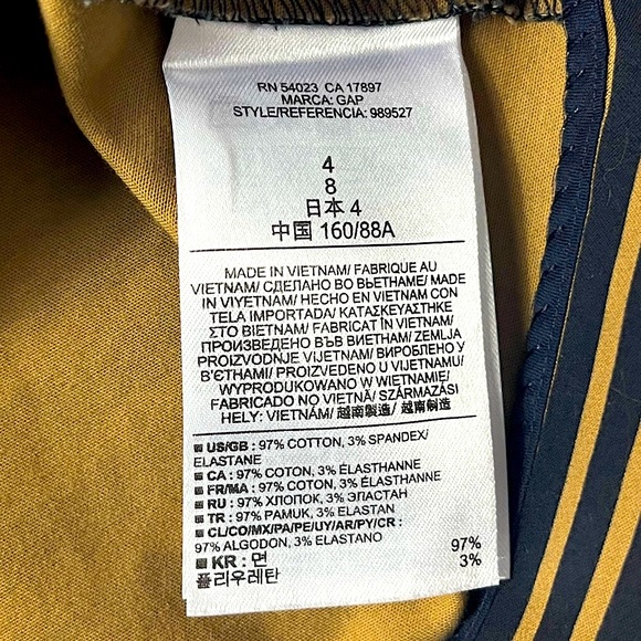 GAP | Striped Black & Tan | Full Pleated Circle Mini Dress | Sz 4 - Picture 12 of 12